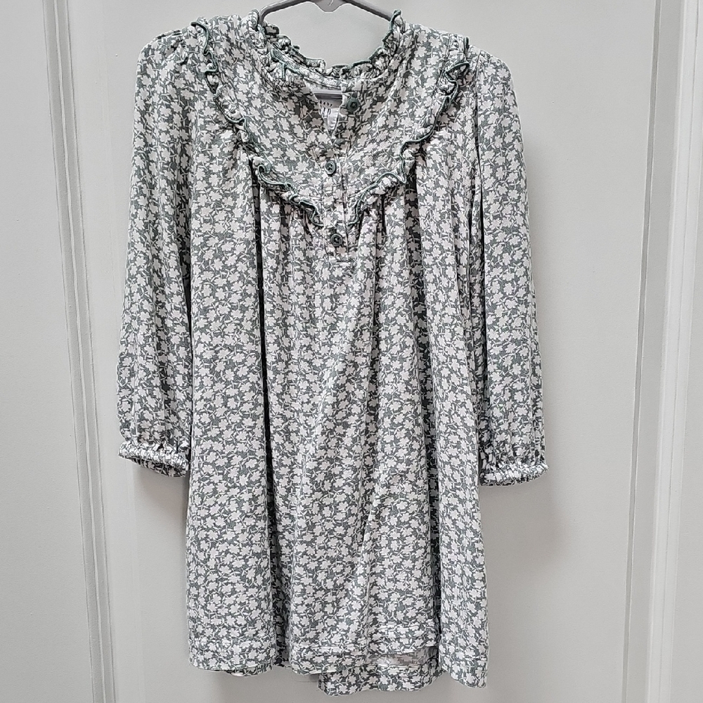 GAP Kids Floral Nightgown - Gray and White